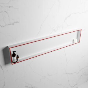 MONDIAZ EASY Nis 149,5x29,5cm in solid surface kleur Fire | Talc. 1 vak geschikt voor in- of opbouw