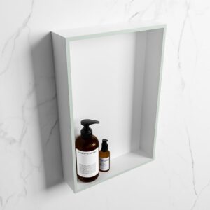 MONDIAZ EASY Nis 44,5x29,5cm in solid surface kleur Greey | Talc. 1 vak geschikt voor in- of opbouw
