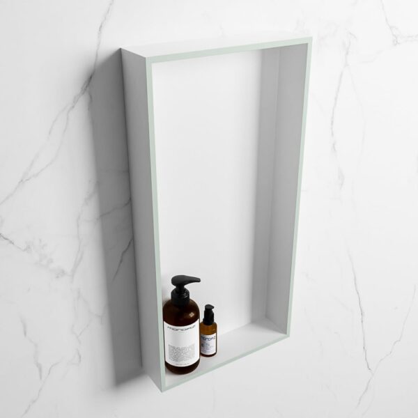 MONDIAZ EASY Nis 59,5x29,5cm in solid surface kleur Greey | Talc. 1 vak geschikt voor in- of opbouw