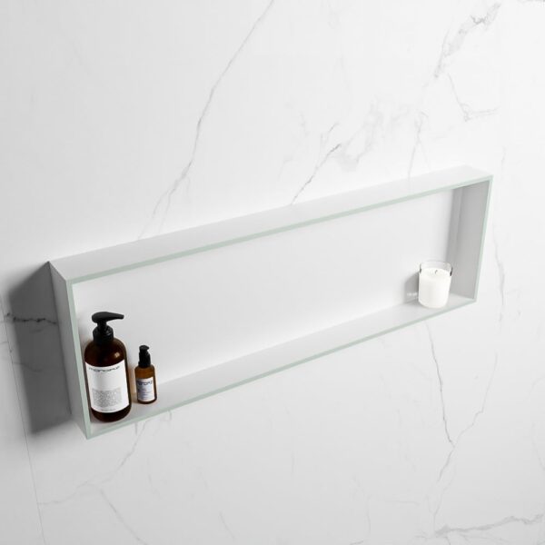 MONDIAZ EASY Nis 89,5x29,5cm in solid surface kleur Greey | Talc. 1 vak geschikt voor in- of opbouw