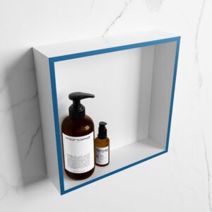 MONDIAZ EASY Nis 29,5x29,5cm in solid surface kleur Jeans | Talc. 1 vak geschikt voor in- of opbouw