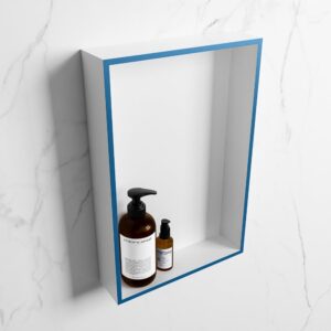 MONDIAZ EASY Nis 44,5x29,5cm in solid surface kleur Jeans | Talc. 1 vak geschikt voor in- of opbouw