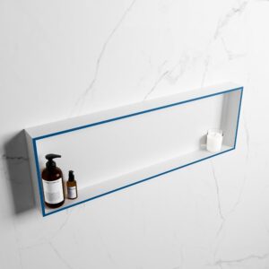 MONDIAZ EASY Nis 89,5x29,5cm in solid surface kleur Jeans | Talc. 1 vak geschikt voor in- of opbouw