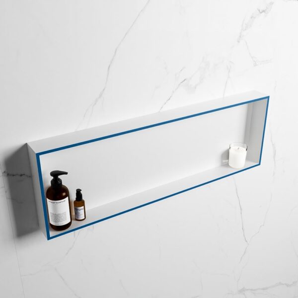 MONDIAZ EASY Nis 89,5x29,5cm in solid surface kleur Jeans | Talc. 1 vak geschikt voor in- of opbouw