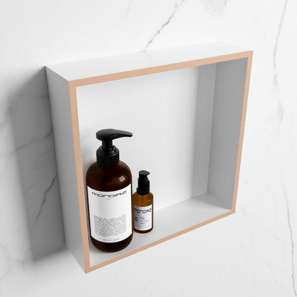 MONDIAZ EASY Nis 29,5x29,5cm in solid surface kleur Rosee | Talc. 1 vak geschikt voor in- of opbouw