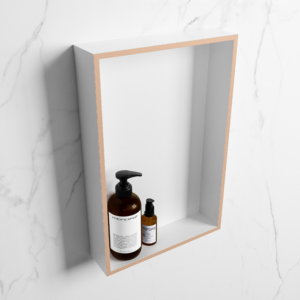MONDIAZ EASY Nis 44,5x29,5cm in solid surface kleur Rosee | Talc. 1 vak geschikt voor in- of opbouw
