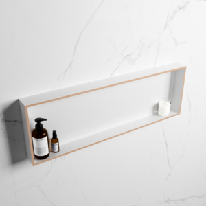 MONDIAZ EASY Nis 89,5x29,5cm in solid surface kleur Rosee | Talc. 1 vak geschikt voor in- of opbouw