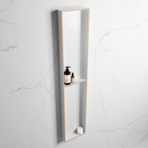 MONDIAZ EASY Nis 89,5x29,5cm in solid surface kleur Rosee | Talc. 2 vakken geschikt voor in- of opbouw