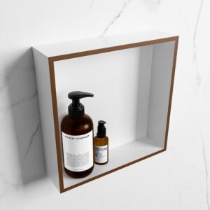 MONDIAZ EASY Nis 29,5x29,5cm in solid surface kleur Rust | Talc. 1 vak geschikt voor in- of opbouw
