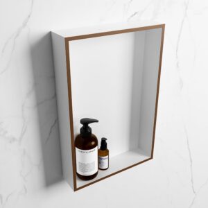 MONDIAZ EASY Nis 44,5x29,5cm in solid surface kleur Rust | Talc. 1 vak geschikt voor in- of opbouw