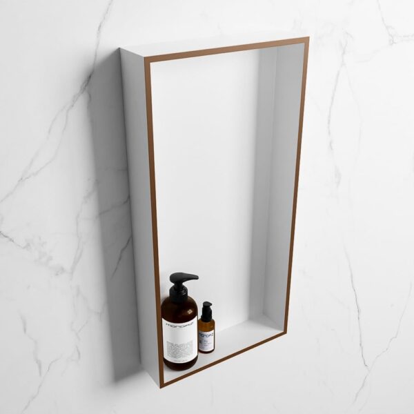 MONDIAZ EASY Nis 59,5x29,5cm in solid surface kleur Rust | Talc. 1 vak geschikt voor in- of opbouw