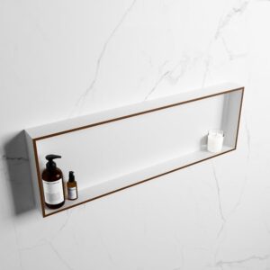 MONDIAZ EASY Nis 89,5x29,5cm in solid surface kleur Rust | Talc. 1 vak geschikt voor in- of opbouw