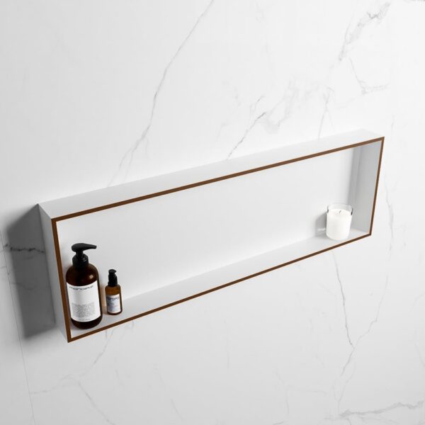 MONDIAZ EASY Nis 89,5x29,5cm in solid surface kleur Rust | Talc. 1 vak geschikt voor in- of opbouw