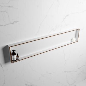 MONDIAZ EASY Nis 149,5x29,5cm in solid surface kleur Rust | Talc. 1 vak geschikt voor in- of opbouw