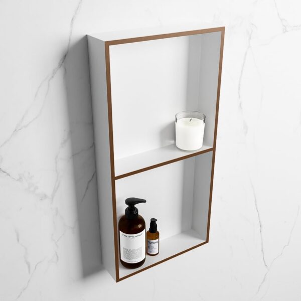 MONDIAZ EASY Nis 59,5x29,5cm in solid surface kleur Rust | Talc. 2 vakken geschikt voor in- of opbouw