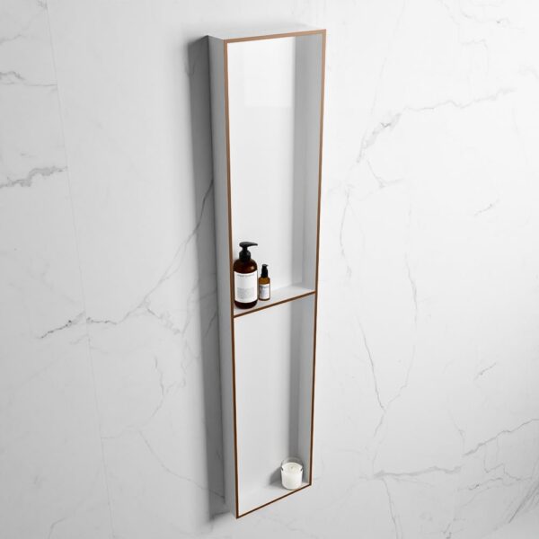 MONDIAZ EASY Nis 89,5x29,5cm in solid surface kleur Rust | Talc. 2 vakken geschikt voor in- of opbouw