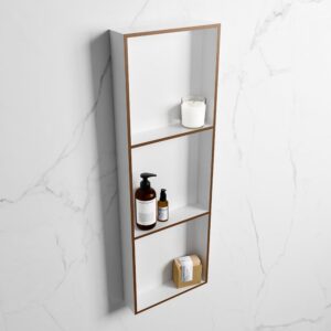 MONDIAZ EASY Nis 89,5x29,5cm in solid surface kleur Rust | Talc. 3 vakken geschikt voor in- of opbouw