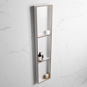 MONDIAZ EASY Nis 149,5x29,5cm in solid surface kleur Rust | Talc. 3 vakken geschikt voor in- of opbouw