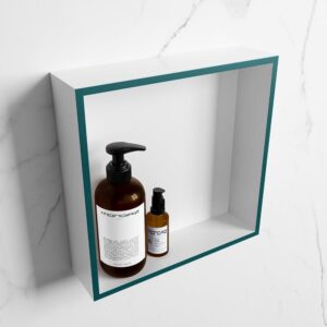 MONDIAZ EASY Nis 29,5x29,5cm in solid surface kleur Smag | Talc. 1 vak geschikt voor in- of opbouw