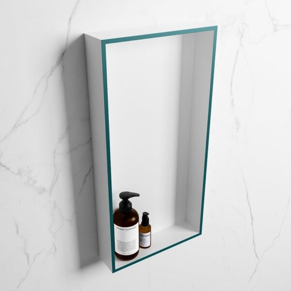 MONDIAZ EASY Nis 59,5x29,5cm in solid surface kleur Smag | Talc. 1 vak geschikt voor in- of opbouw