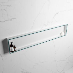 MONDIAZ EASY Nis 149,5x29,5cm in solid surface kleur Smag | Talc. 1 vak geschikt voor in- of opbouw