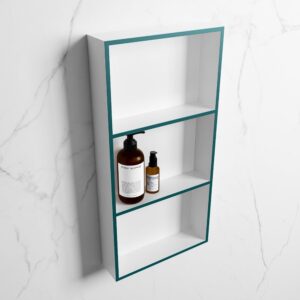MONDIAZ EASY Nis 59,5x29,5cm in solid surface kleur Smag | Talc. 3 vakken geschikt voor in- of opbouw