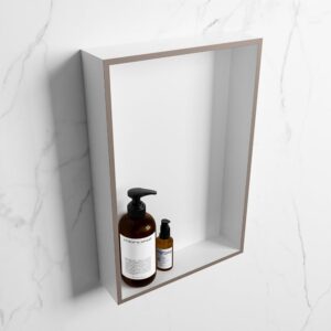 MONDIAZ EASY Nis 44,5x29,5cm in solid surface kleur Smoke | Talc. 1 vak geschikt voor in- of opbouw