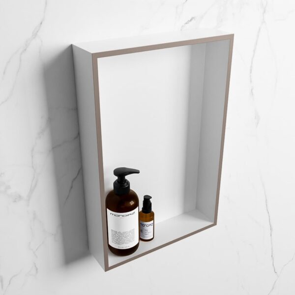 MONDIAZ EASY Nis 44,5x29,5cm in solid surface kleur Smoke | Talc. 1 vak geschikt voor in- of opbouw