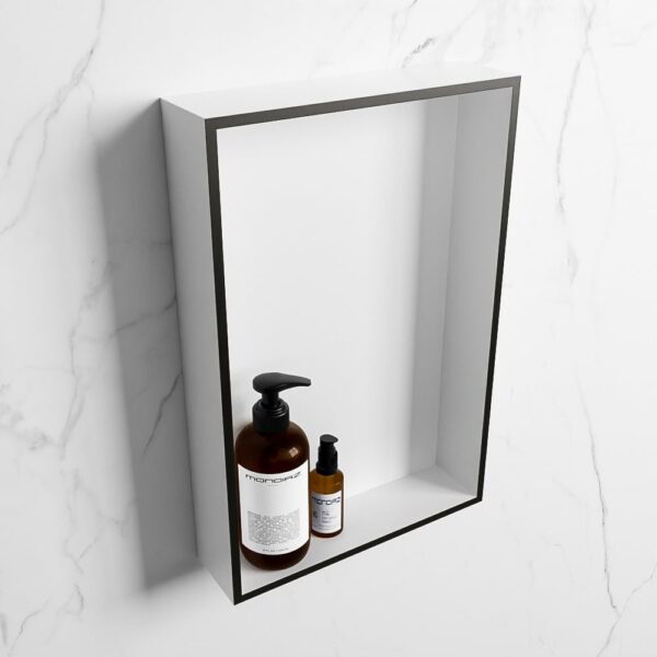 MONDIAZ EASY Nis 44,5x29,5cm in solid surface kleur Urban | Talc. 1 vak geschikt voor in- of opbouw