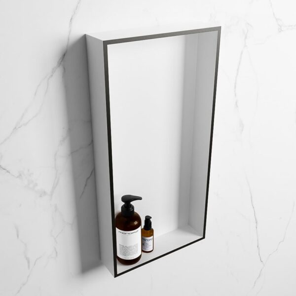 MONDIAZ EASY Nis 59,5x29,5cm in solid surface kleur Urban | Talc. 1 vak geschikt voor in- of opbouw