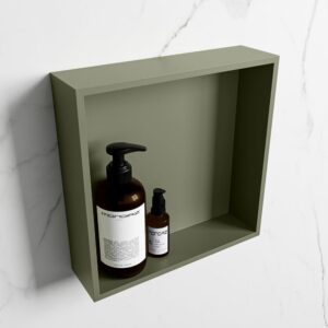 MONDIAZ EASY Nis 29,5x29,5cm in solid surface kleur Army | Army. 1 vak geschikt voor in- of opbouw
