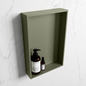 MONDIAZ EASY Nis 44,5x29,5cm in solid surface kleur Army | Army. 1 vak geschikt voor in- of opbouw