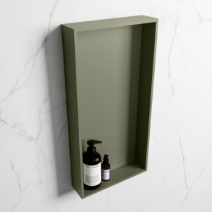 MONDIAZ EASY Nis 59,5x29,5cm in solid surface kleur Army | Army. 1 vak geschikt voor in- of opbouw