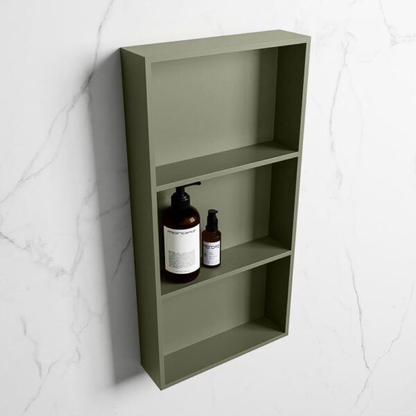 MONDIAZ EASY Nis 59,5x29,5cm in solid surface kleur Army | Army. 3 vakken geschikt voor in- of opbouw