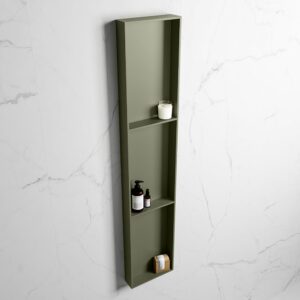 MONDIAZ EASY Nis 149,5x29,5cm in solid surface kleur Army | Army. 3 vakken geschikt voor in- of opbouw