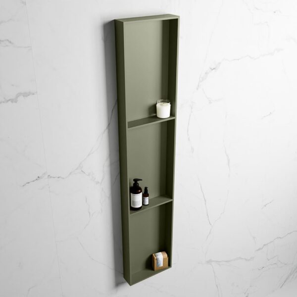 MONDIAZ EASY Nis 149,5x29,5cm in solid surface kleur Army | Army. 3 vakken geschikt voor in- of opbouw