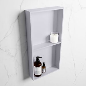 MONDIAZ EASY Nis 59,5x29,5cm in solid surface kleur Cale | Cale. 2 vakken geschikt voor in- of opbouw