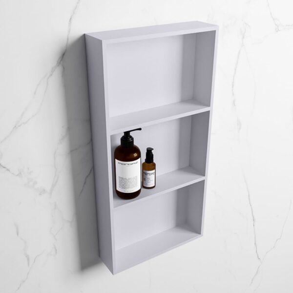 MONDIAZ EASY Nis 59,5x29,5cm in solid surface kleur Cale | Cale. 3 vakken geschikt voor in- of opbouw
