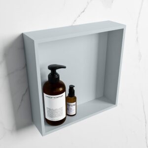 MONDIAZ EASY Nis 29,5x29,5cm in solid surface kleur Clay | Clay. 1 vak geschikt voor in- of opbouw