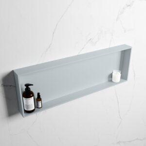 MONDIAZ EASY Nis 89,5x29,5cm in solid surface kleur Clay | Clay. 1 vak geschikt voor in- of opbouw