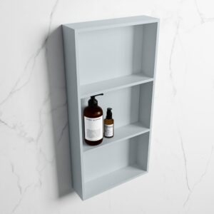 MONDIAZ EASY Nis 59,5x29,5cm in solid surface kleur Clay | Clay. 3 vakken geschikt voor in- of opbouw