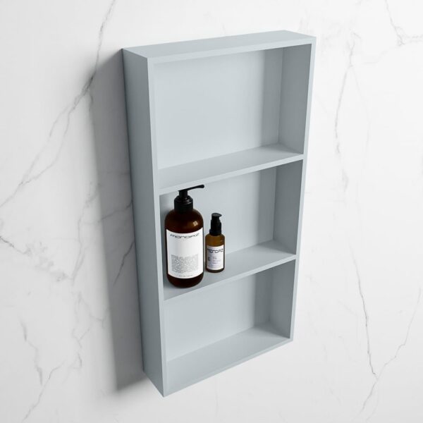 MONDIAZ EASY Nis 59,5x29,5cm in solid surface kleur Clay | Clay. 3 vakken geschikt voor in- of opbouw
