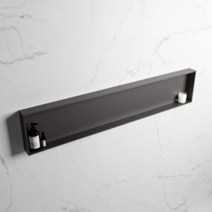 MONDIAZ EASY Nis 149,5x29,5cm in solid surface kleur DarkGrey | DarkGrey. 1 vak geschikt voor in- of opbouw