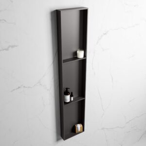 MONDIAZ EASY Nis 149,5x29,5cm in solid surface kleur DarkGrey | DarkGrey. 3 vakken geschikt voor in- of opbouw