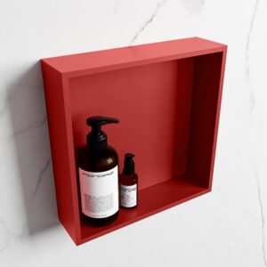 MONDIAZ EASY Nis 29,5x29,5cm in solid surface kleur Fire | Fire. 1 vak geschikt voor in- of opbouw