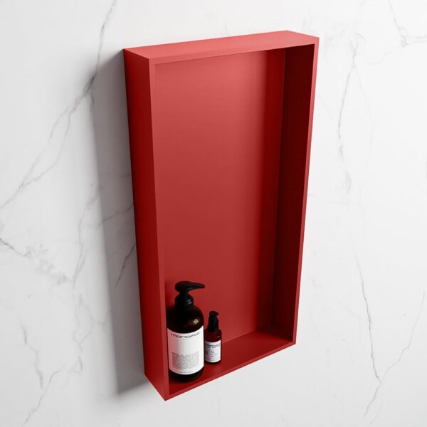 MONDIAZ EASY Nis 59,5x29,5cm in solid surface kleur Fire | Fire. 1 vak geschikt voor in- of opbouw