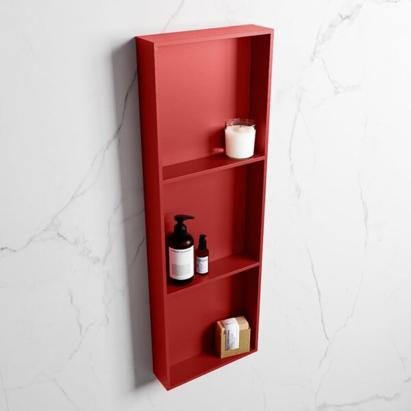MONDIAZ EASY Nis 89,5x29,5cm in solid surface kleur Fire | Fire. 3 vakken geschikt voor in- of opbouw