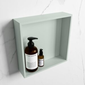 MONDIAZ EASY Nis 29,5x29,5cm in solid surface kleur Greey | Greey. 1 vak geschikt voor in- of opbouw