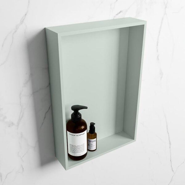 MONDIAZ EASY Nis 44,5x29,5cm in solid surface kleur Greey | Greey. 1 vak geschikt voor in- of opbouw