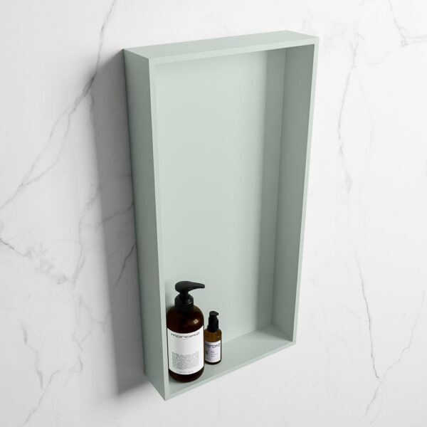 MONDIAZ EASY Nis 59,5x29,5cm in solid surface kleur Greey | Greey. 1 vak geschikt voor in- of opbouw